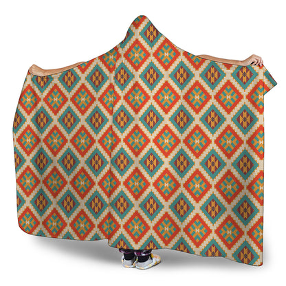 Ancient Geometric Navajo Print Hooded Blanket
