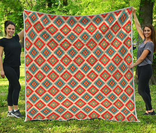 Ancient Geometric Navajo Print Quilt