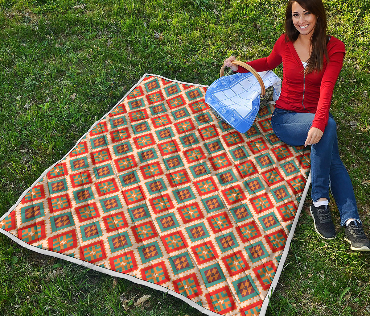 Ancient Geometric Navajo Print Quilt