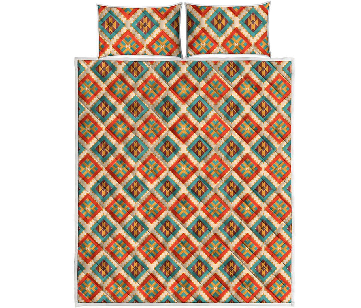 Ancient Geometric Navajo Print Quilt Bed Set