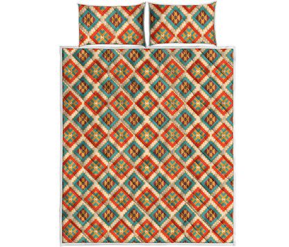 Ancient Geometric Navajo Print Quilt Bed Set