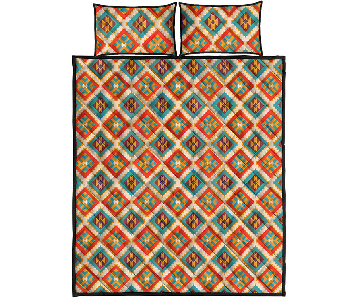 Ancient Geometric Navajo Print Quilt Bed Set