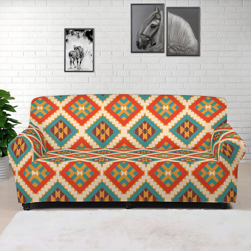 Ancient Geometric Navajo Print Sofa Cover