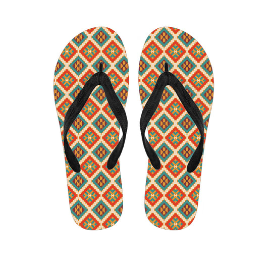 Ancient Geometric Pendleton Navajo Print Flip Flops