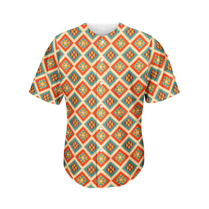 Ancient Geometric Pendleton Navajo Print Men's Baseball Jersey