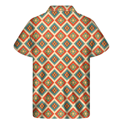 Ancient Geometric Pendleton Navajo Print Men's Short Sleeve Shirt