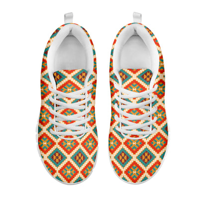Ancient Geometric Pendleton Navajo Print White Sneakers