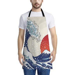 Ancient Great Japanese Wave Print Apron