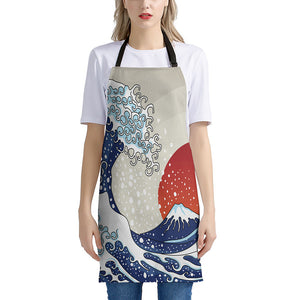 Ancient Great Japanese Wave Print Apron