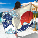 Ancient Great Japanese Wave Print Beach Sarong Wrap