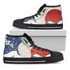 Ancient Great Japanese Wave Print Black High Top Shoes