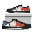 Ancient Great Japanese Wave Print Black Low Top Sneakers