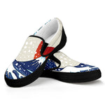 Ancient Great Japanese Wave Print Black Slip On Shoes