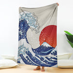Ancient Great Japanese Wave Print Blanket