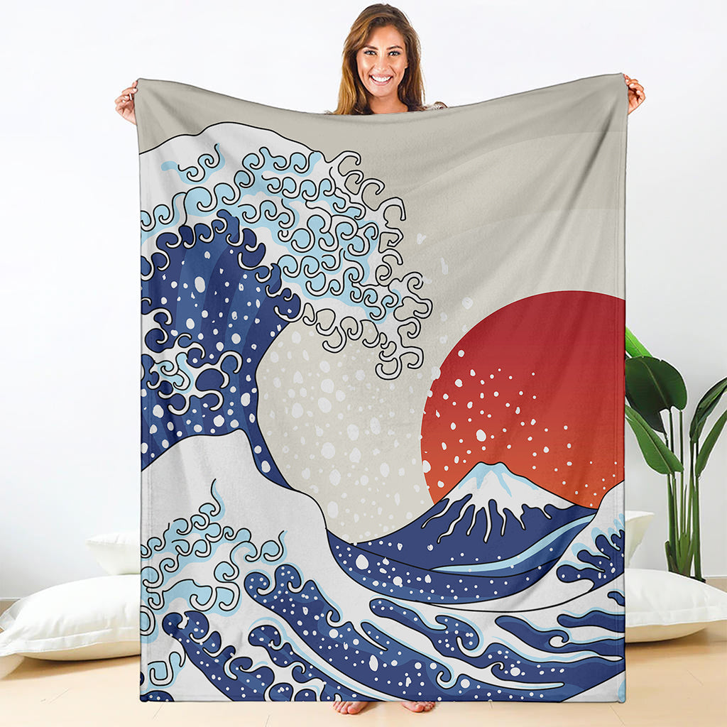 Ancient Great Japanese Wave Print Blanket
