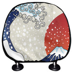 Ancient Great Japanese Wave Print Car Headrest Covers