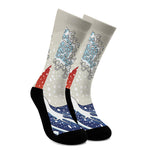 Ancient Great Japanese Wave Print Crew Socks