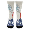 Ancient Great Japanese Wave Print Crew Socks