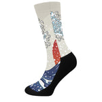 Ancient Great Japanese Wave Print Crew Socks