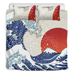Ancient Great Japanese Wave Print Duvet Cover Bedding Set