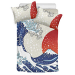 Ancient Great Japanese Wave Print Duvet Cover Bedding Set