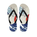 Ancient Great Japanese Wave Print Flip Flops