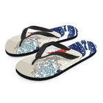 Ancient Great Japanese Wave Print Flip Flops