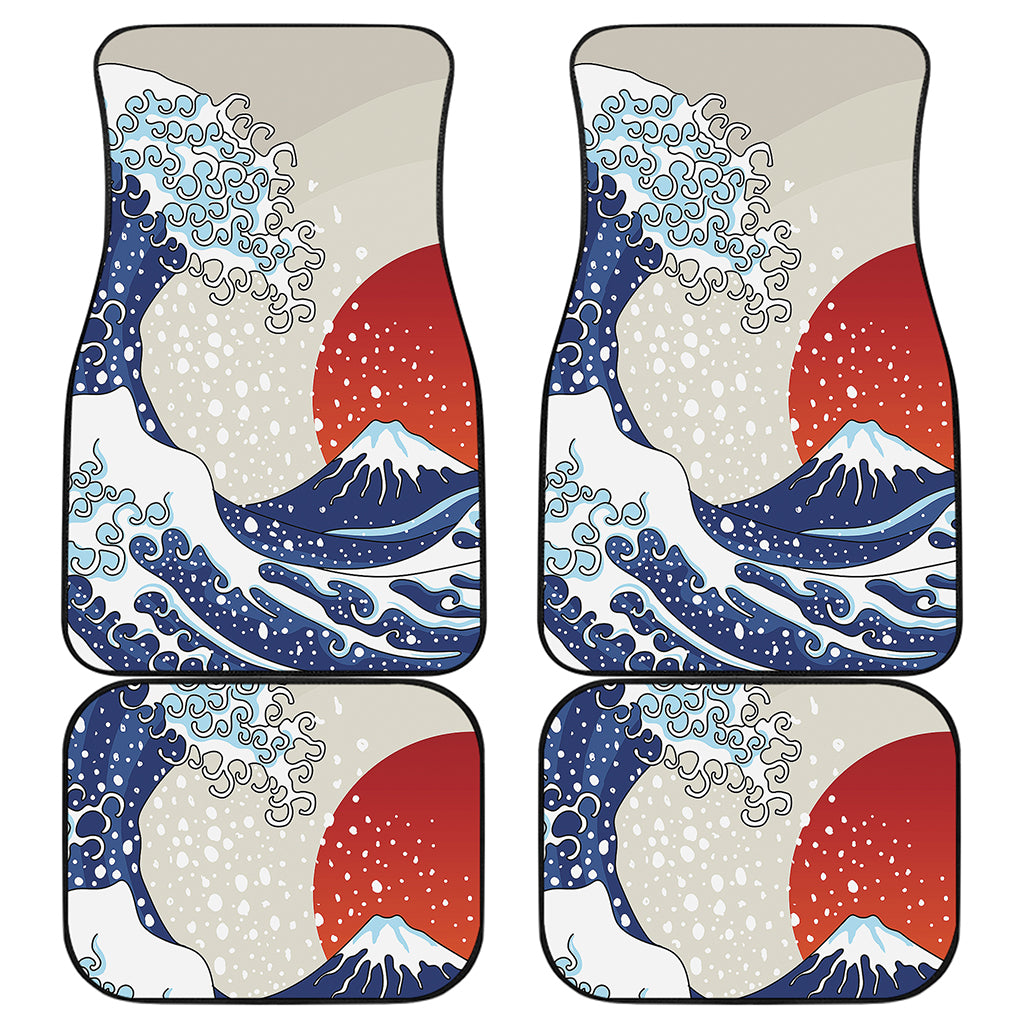 Ancient Great Japanese Wave Print Front and Back Car Floor Mats