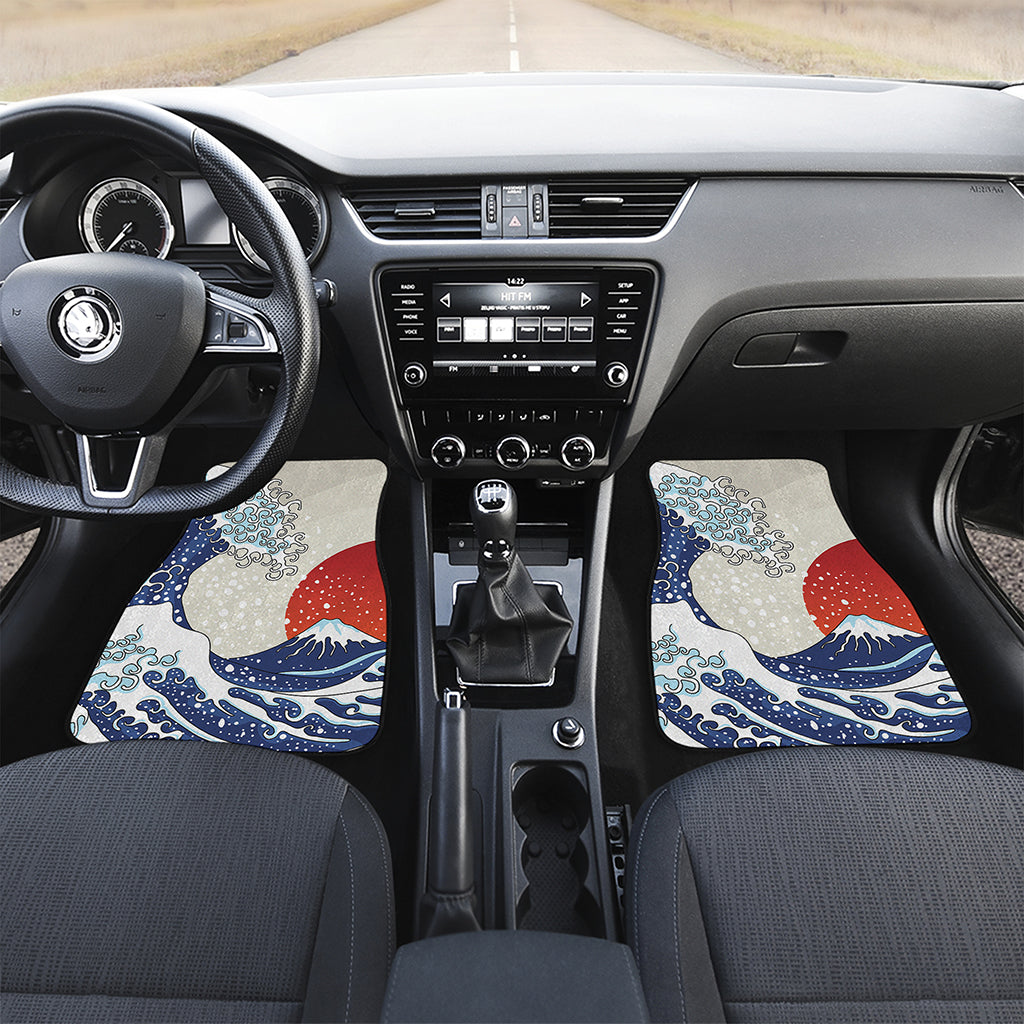 Ancient Great Japanese Wave Print Front and Back Car Floor Mats