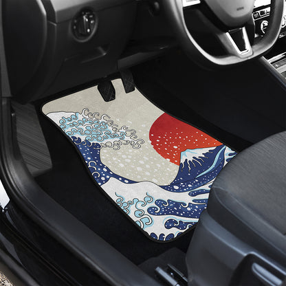 Ancient Great Japanese Wave Print Front and Back Car Floor Mats