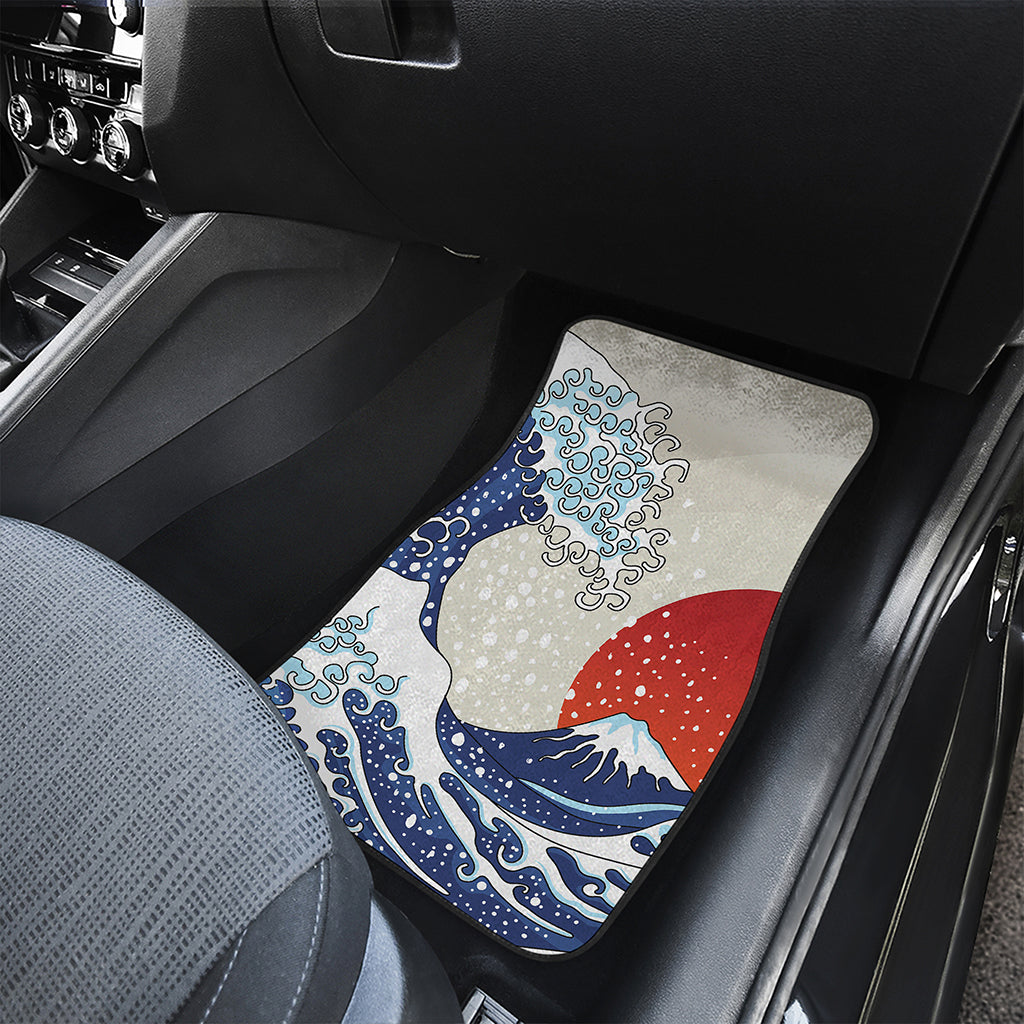 Ancient Great Japanese Wave Print Front and Back Car Floor Mats