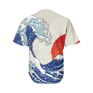 Ancient Great Japanese Wave Print Men's Baseball Jersey