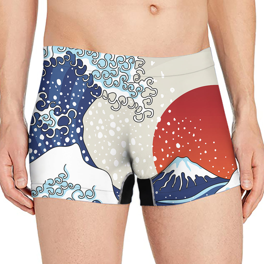 Ancient Great Japanese Wave Print Men's Boxer Briefs