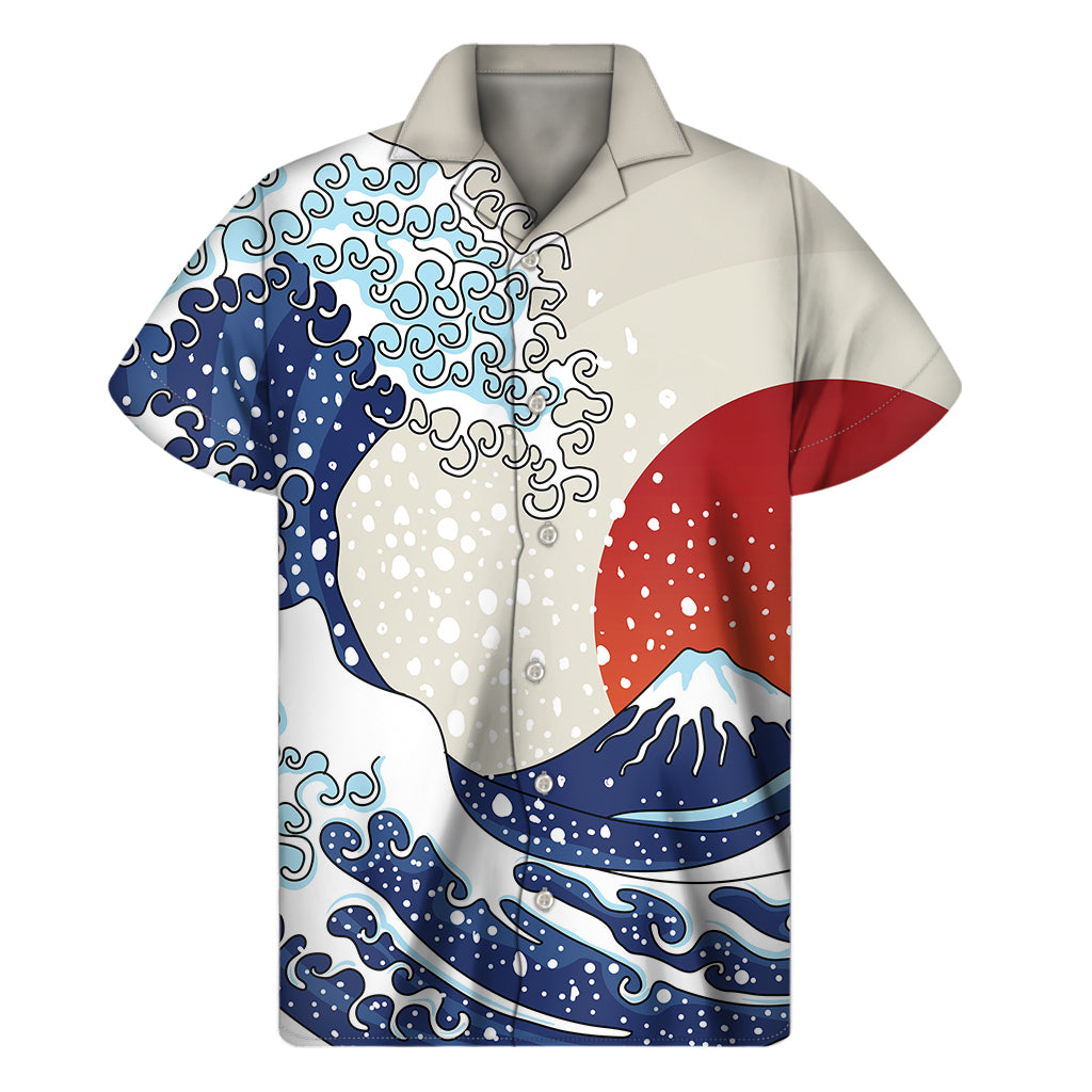 Ancient Great Japanese Wave Print Men's Short Sleeve Shirt