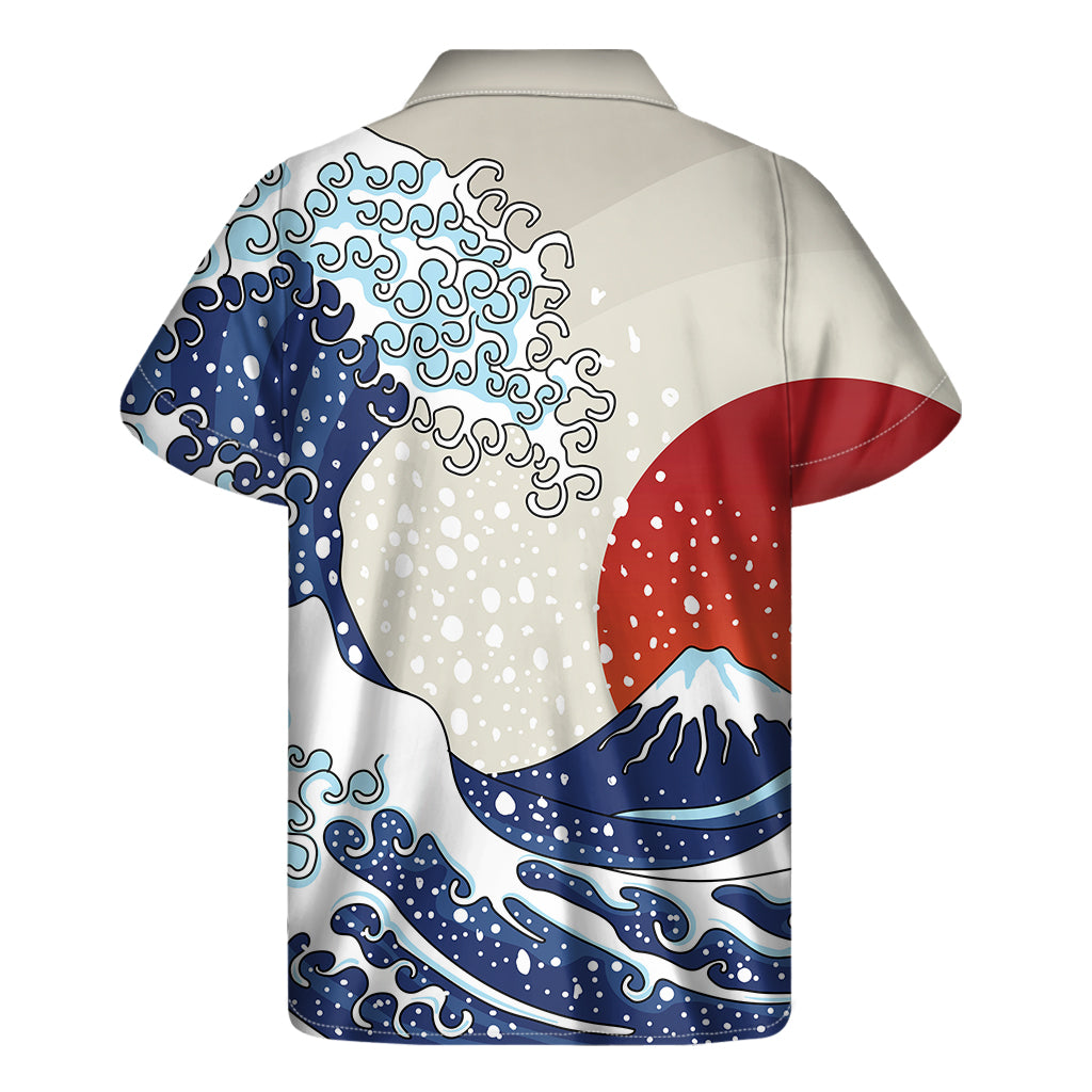 Ancient Great Japanese Wave Print Men's Short Sleeve Shirt