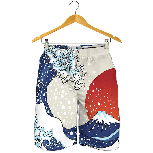 Ancient Great Japanese Wave Print Men's Shorts