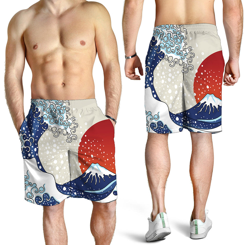 Ancient Great Japanese Wave Print Men's Shorts