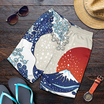 Ancient Great Japanese Wave Print Men's Shorts