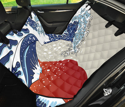 Ancient Great Japanese Wave Print Pet Car Back Seat Cover