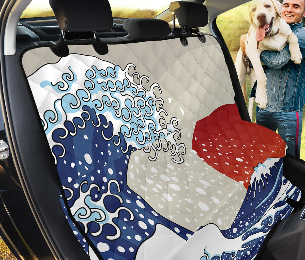 Ancient Great Japanese Wave Print Pet Car Back Seat Cover