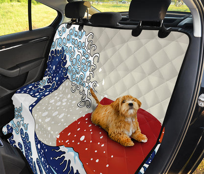 Ancient Great Japanese Wave Print Pet Car Back Seat Cover