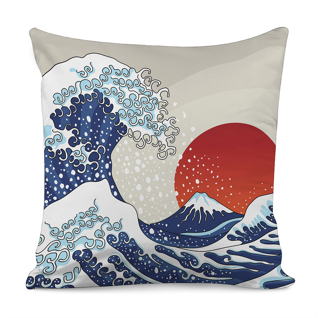 Ancient Great Japanese Wave Print Pillow Cover