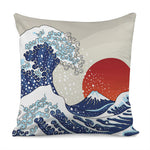 Ancient Great Japanese Wave Print Pillow Cover