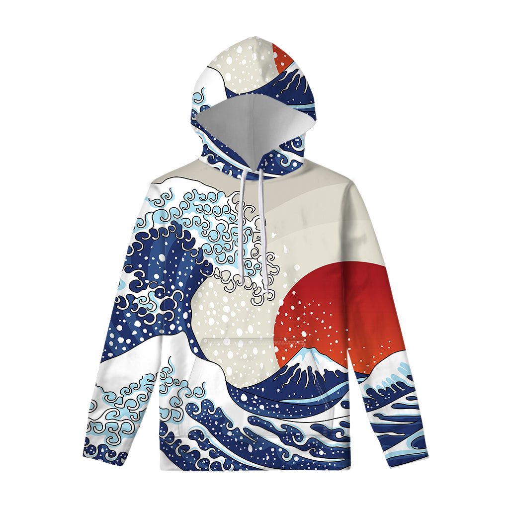 Ancient Great Japanese Wave Print Pullover Hoodie