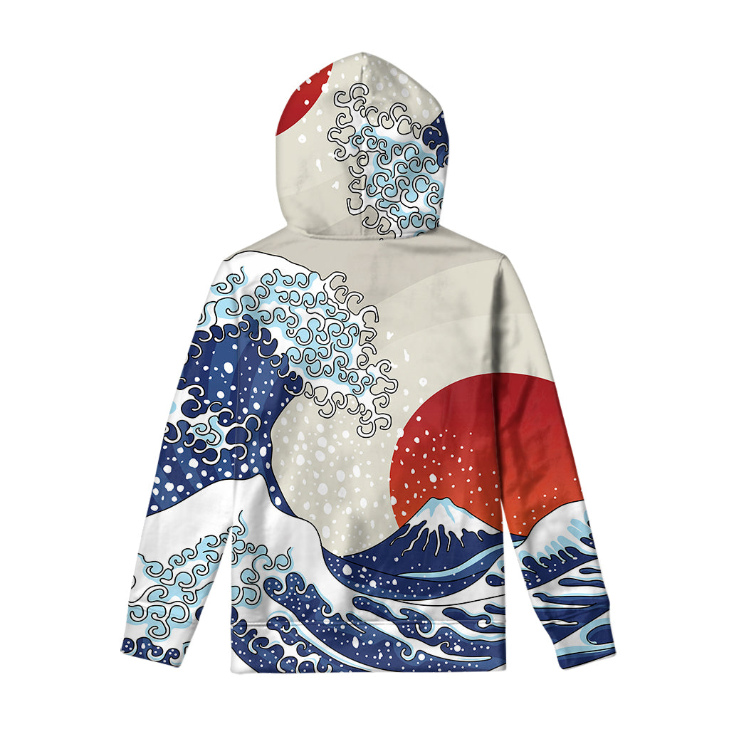 Ancient Great Japanese Wave Print Pullover Hoodie
