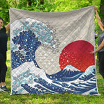 Ancient Great Japanese Wave Print Quilt