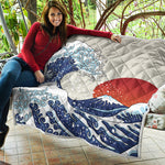 Ancient Great Japanese Wave Print Quilt