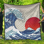 Ancient Great Japanese Wave Print Quilt