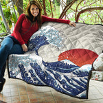 Ancient Great Japanese Wave Print Quilt