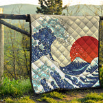 Ancient Great Japanese Wave Print Quilt